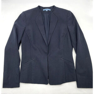 Vintage Antonio Melani Women's Navy Pinstripe Lined Fitted Blazer Size 4